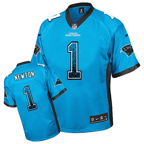 Men's Elite Cam Newton Nike Jersey Blue - #1 Drift Fashion NFL Carolina Panthers